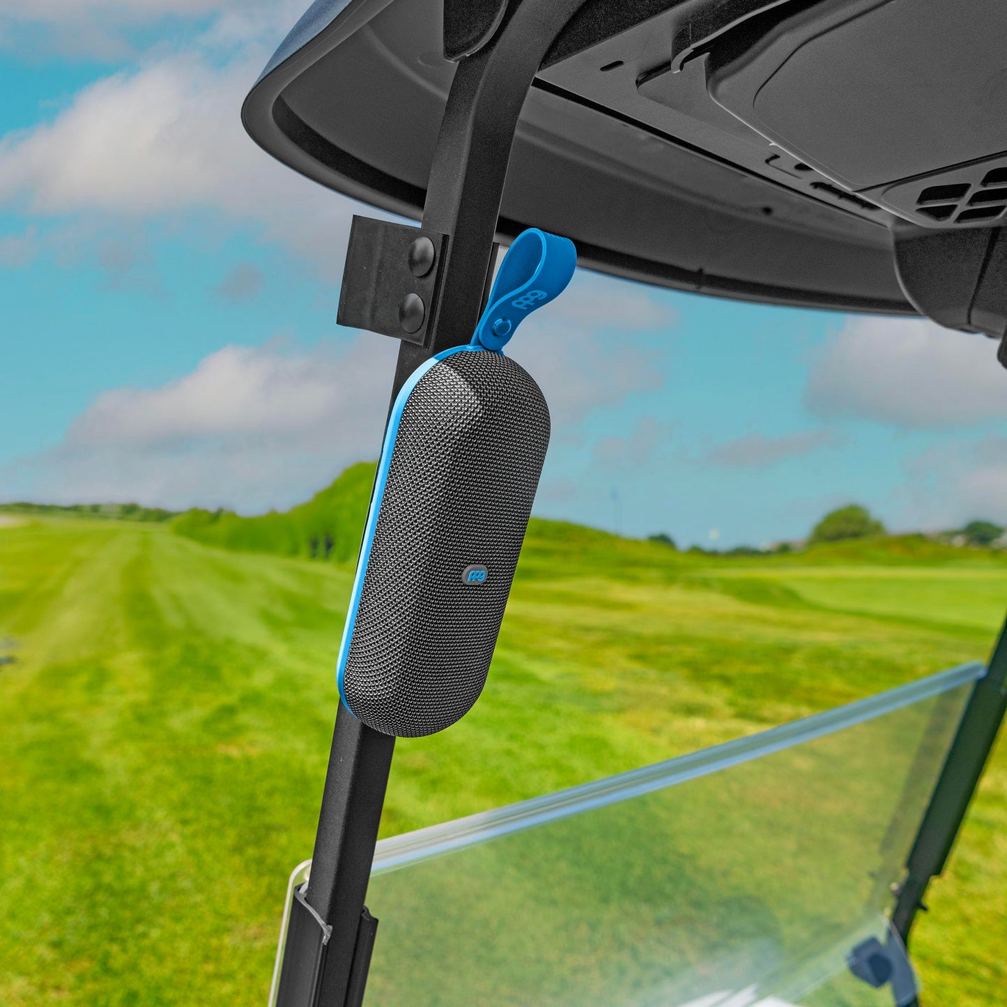 PPG Golf Speaker with GPS Powered by Golf Logix – 40K+ Courses,Stereo Sound, Magnet Mount, IPX7 Waterproof, USB-C Rechargeable, Long Lasting Battery, Blue