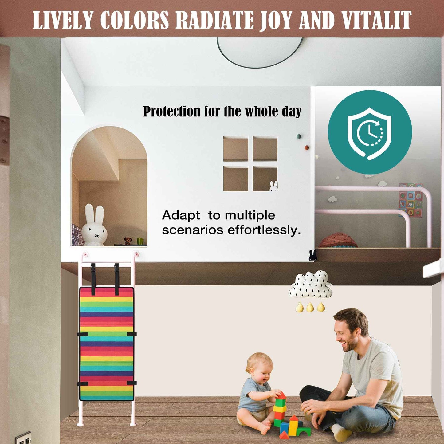 Vizava Bunk Bed Ladder Cover Safety Non-Toxic,Odorless 31x15in Bunk Bed Ladder Guard Pads for Kids Protector to Prevent Climbing Ladder Also Fit for Attic Stairs,Swimming Pool & Playground Ladder