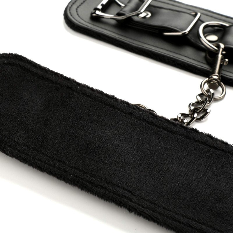 Adjustable Spreader Bar Set Adjustable Straps Sports Set Aid Training Fitness Kit,Home Yoga Gym Kit with Fur Flocking Storage Bag (Black+Black)