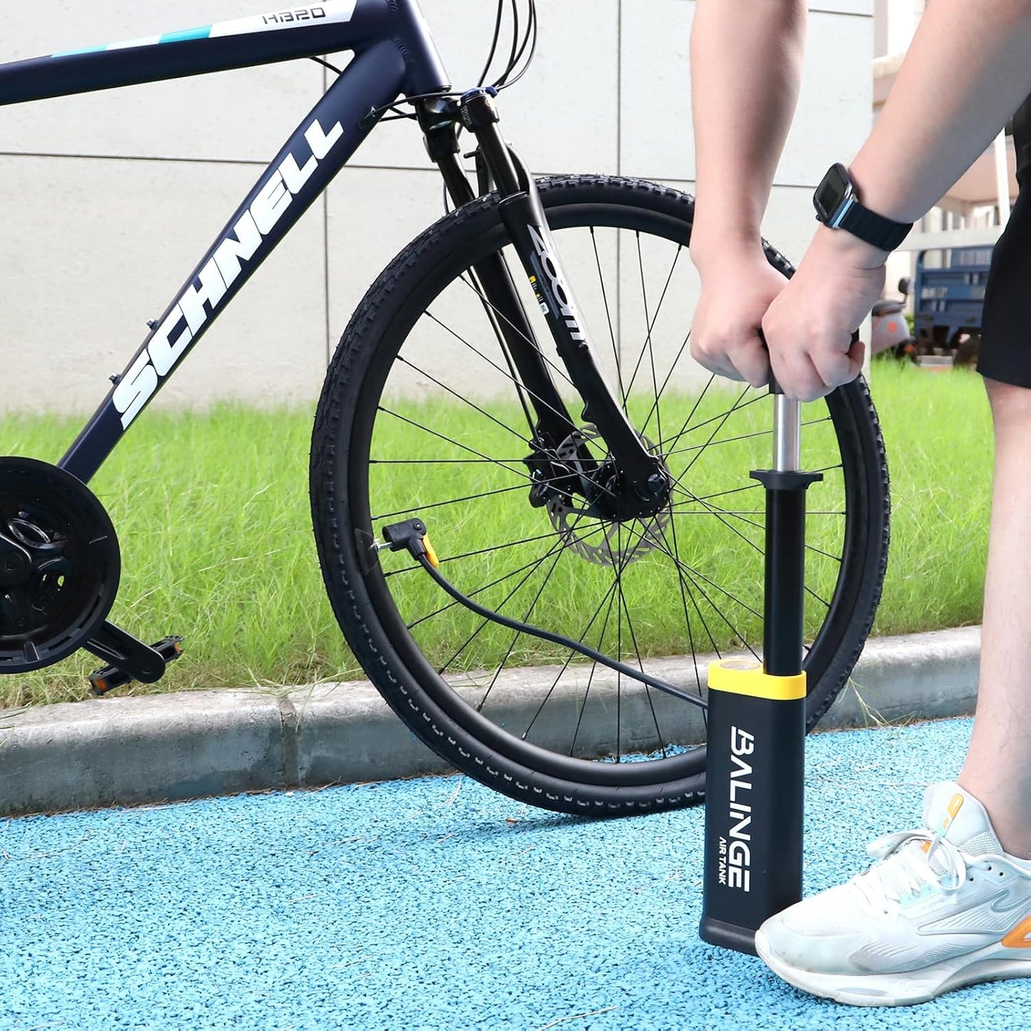 Skiennix High-Pressure Portable Floor Tire Pump - 120 PSI, Ergonomic Handle, Fits Presta & Schrader Valves