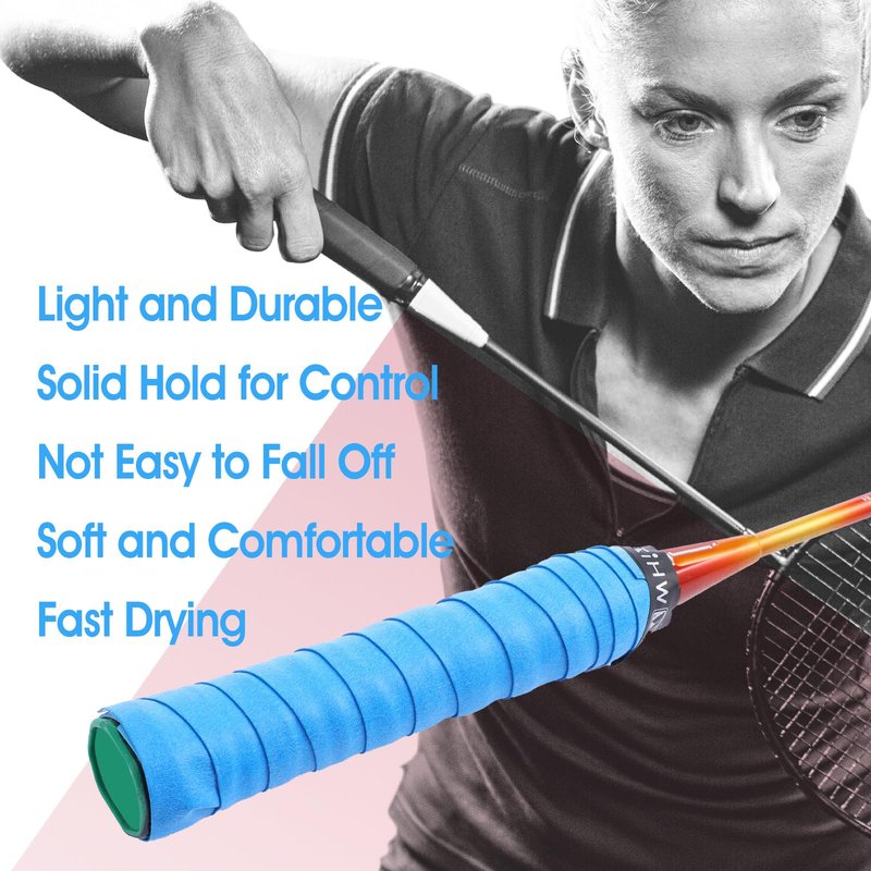 Jeffdad 6 Pack Tennis Racket Grip Tape, Precut and Dry Feel Anti Slip Tennis Grip Tape Absorbent Tennis Grips for Tennis, Pickleball, Badminton Rackets(Colorful)
