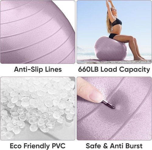 APEXUP Yoga Ball - Anti-Slip Heavy Duty Exercise Ball for Fitness & Core Training | 5 Sizes Available