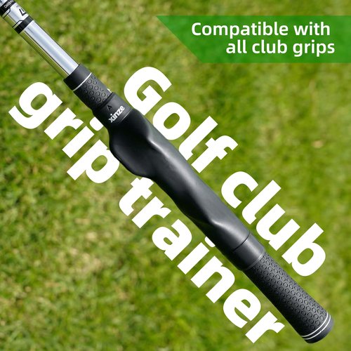 xinze Retractable Golf Swing Trainer and Club Grip Trainer 2-in-1 Bundle,Right Hand Golf Training Aid,Click Stick