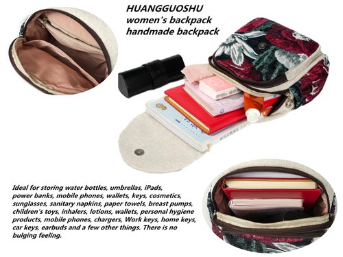 HUANGGUOSHU Bohemian Knit Backpack - Handcrafted, Stylish and Versatile Ideal Gift for Girls, Moms, and College Students Travel Essentials Mini Backpack for Women -Rabbit