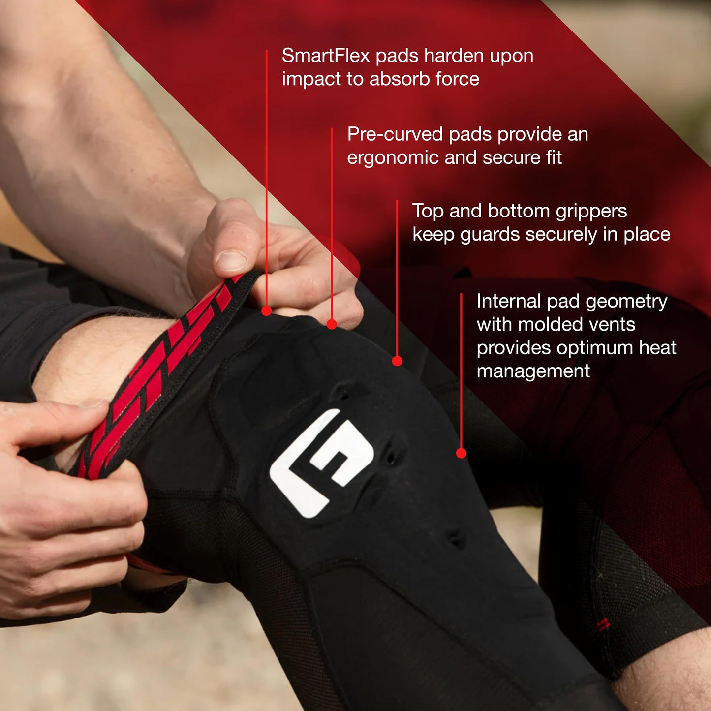 G-Form X4 MTB Knee Guards, Black, Adult Large
