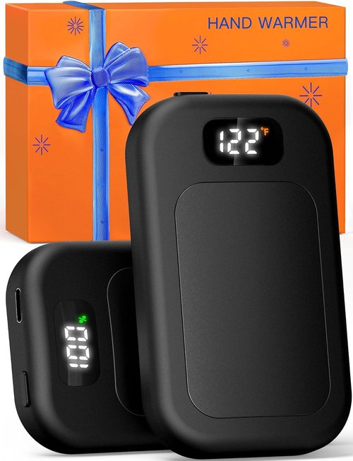 AI Hand Warmers - Rechargeable 2-Pack with 3 Heat Levels & Real-Time Temp Display | Fast Heating, Portable Design