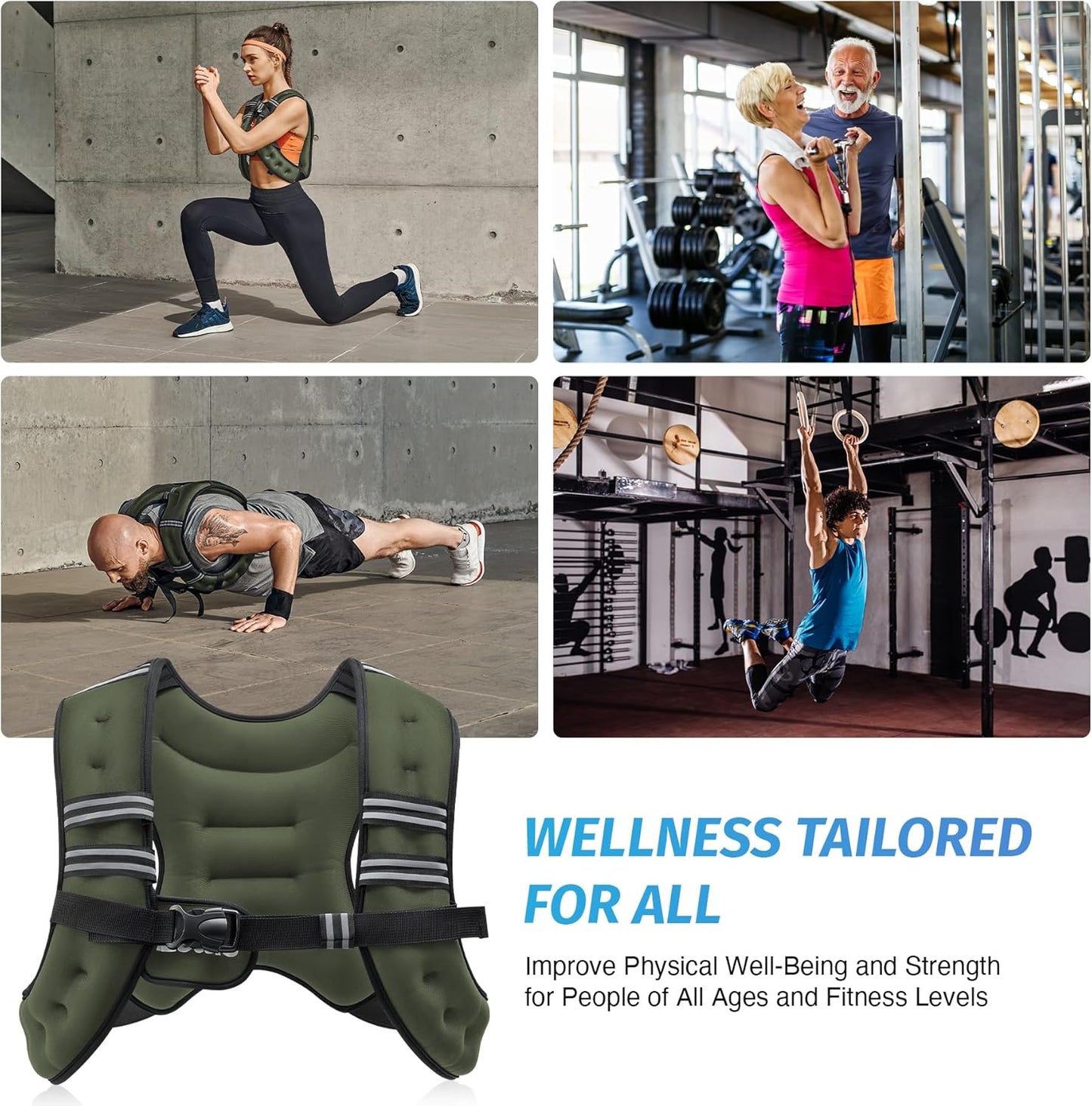 ZELUS Weighted Vest - Versatile 6lb to 30lb Options with Reflective Stripe for Enhanced Workouts