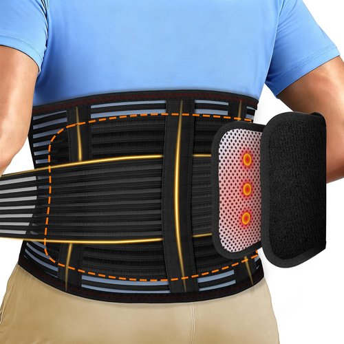 ChromaBloom Back Support for Low Back Pain, Waist Support Back Support belt, for Scoliosis and Lumbar Disc Herniation, Thin Mesh Fits the Waist and is Suitable For Men and Women (Black, Medium)