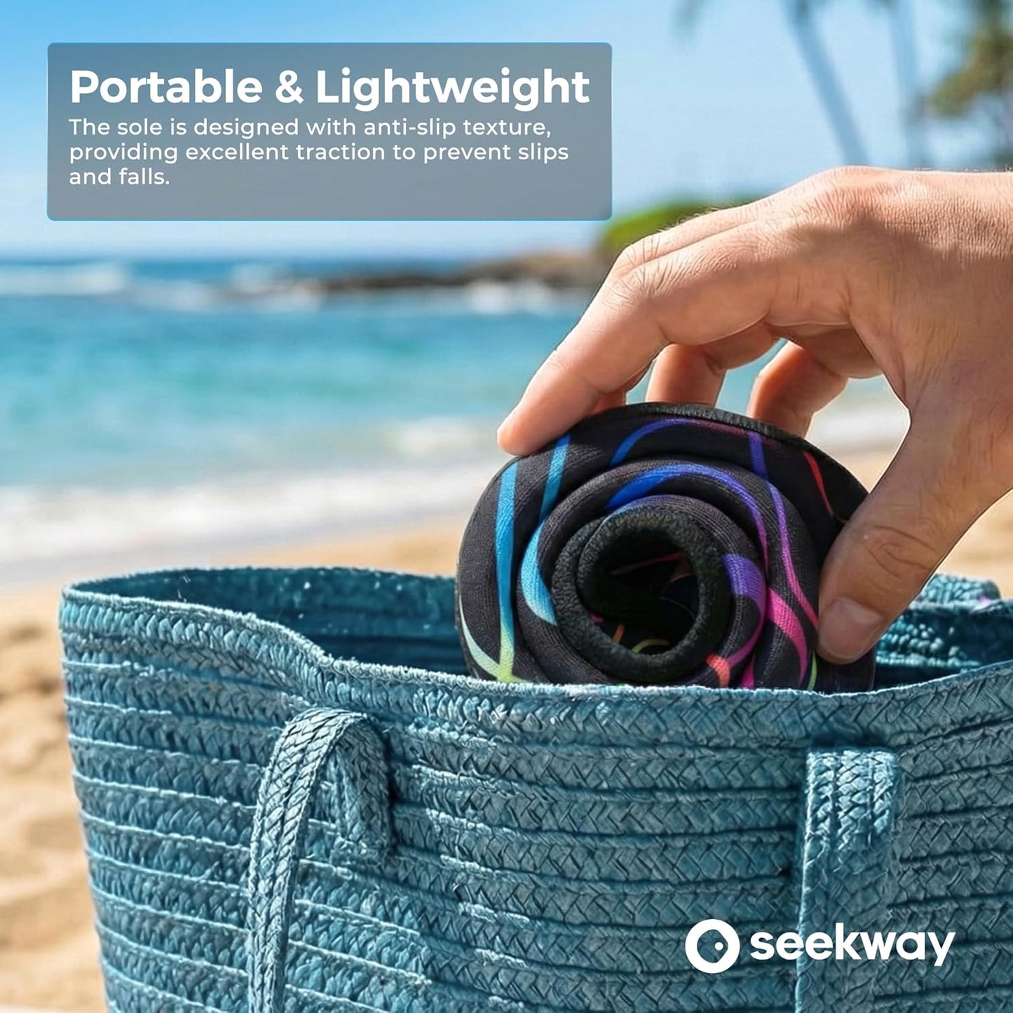 SEEKWAY Water Shoes - Quick-Dry Aqua Socks for Adults | Non-Slip Barefoot Design - Black SK002(U)