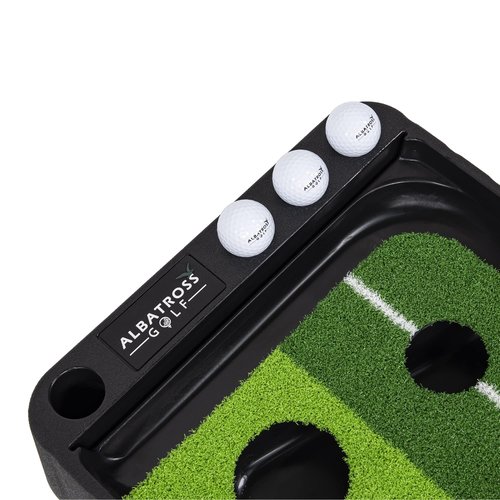Fitvids Premium Automatic Ball Return Golf Putting Mat – Portable Indoor Golf Practice Green with Alignment Guide & Solid Base – Regular – Green