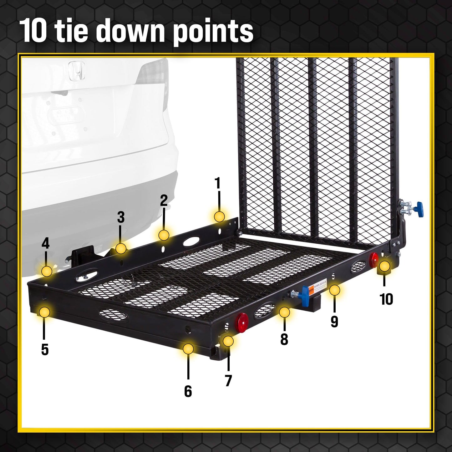 Titan Ramps Wheelchair Scooter Carrier for Car Truck SUV, 2" Hitch, Long Folding Ramp, 400 lb Capacity, 46.5" x 28" Cargo Carrier for Vehicles