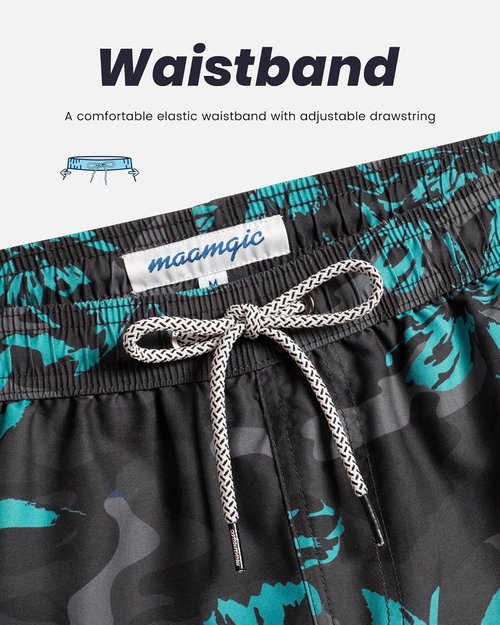 Maamgic Men's Swim Trunks - Quick Dry Swim Shorts with Mesh Lining | Funny Bathing Suits, 7-Inch