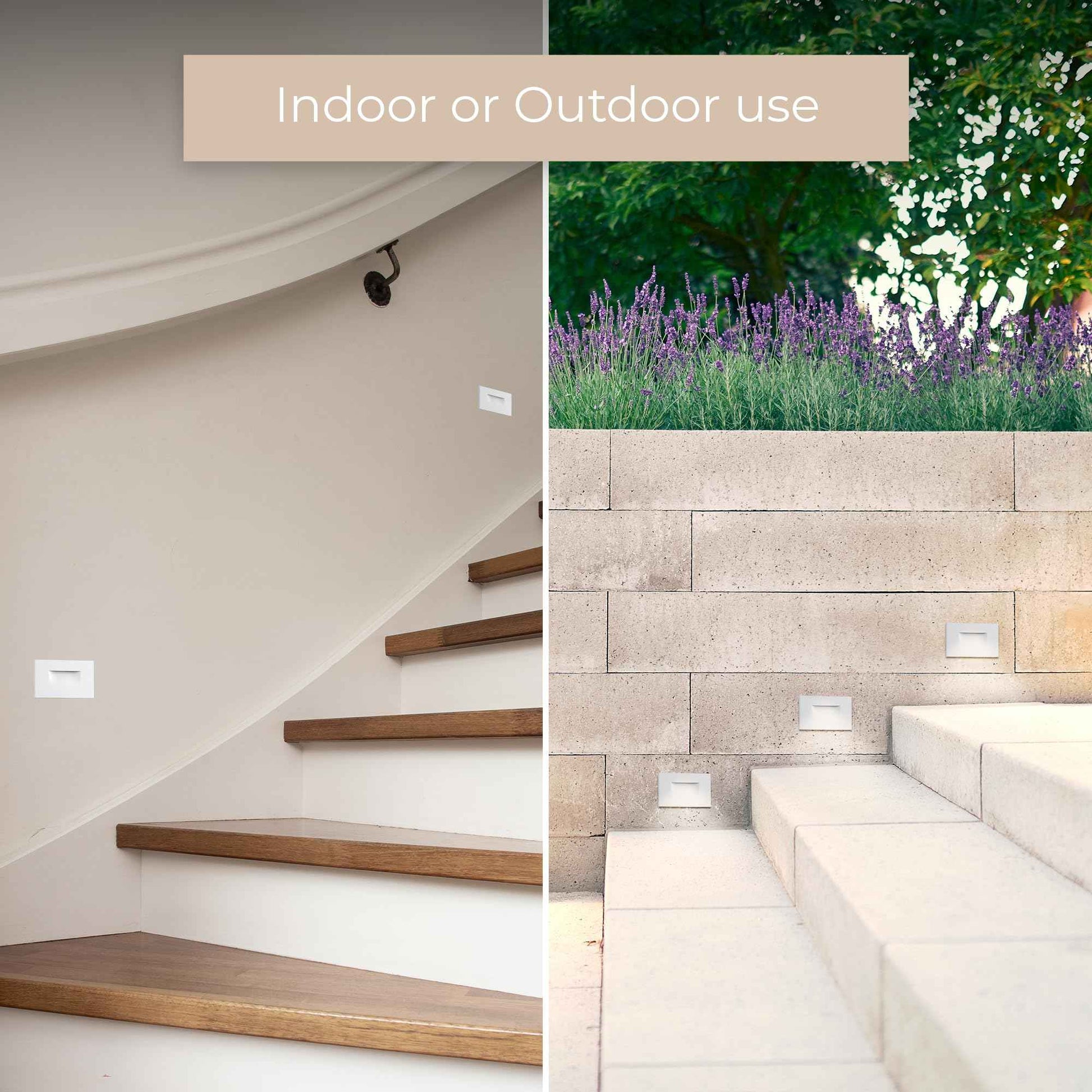 East Grove Home Builder Essentials Indoor or Outdoor 120V Input LED Step or Patio Deck Light Horizontal Orientation with 3-CCT 2700K-3000K-4000K Selectability in Matte Black