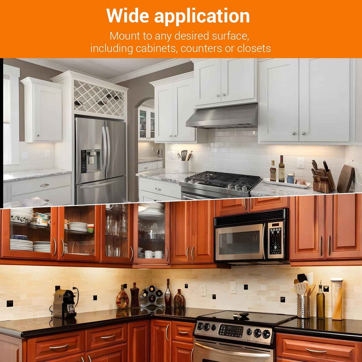 Dawnrise 24" Hardwired Under Cabinet Light (2 Pack), Linkable,1270 Lumens, 3 Color Selectable, Brightness Adjustable, Under Counter Lights for Kitchen, Wide Luminous Surface, White Finish, Metal Base