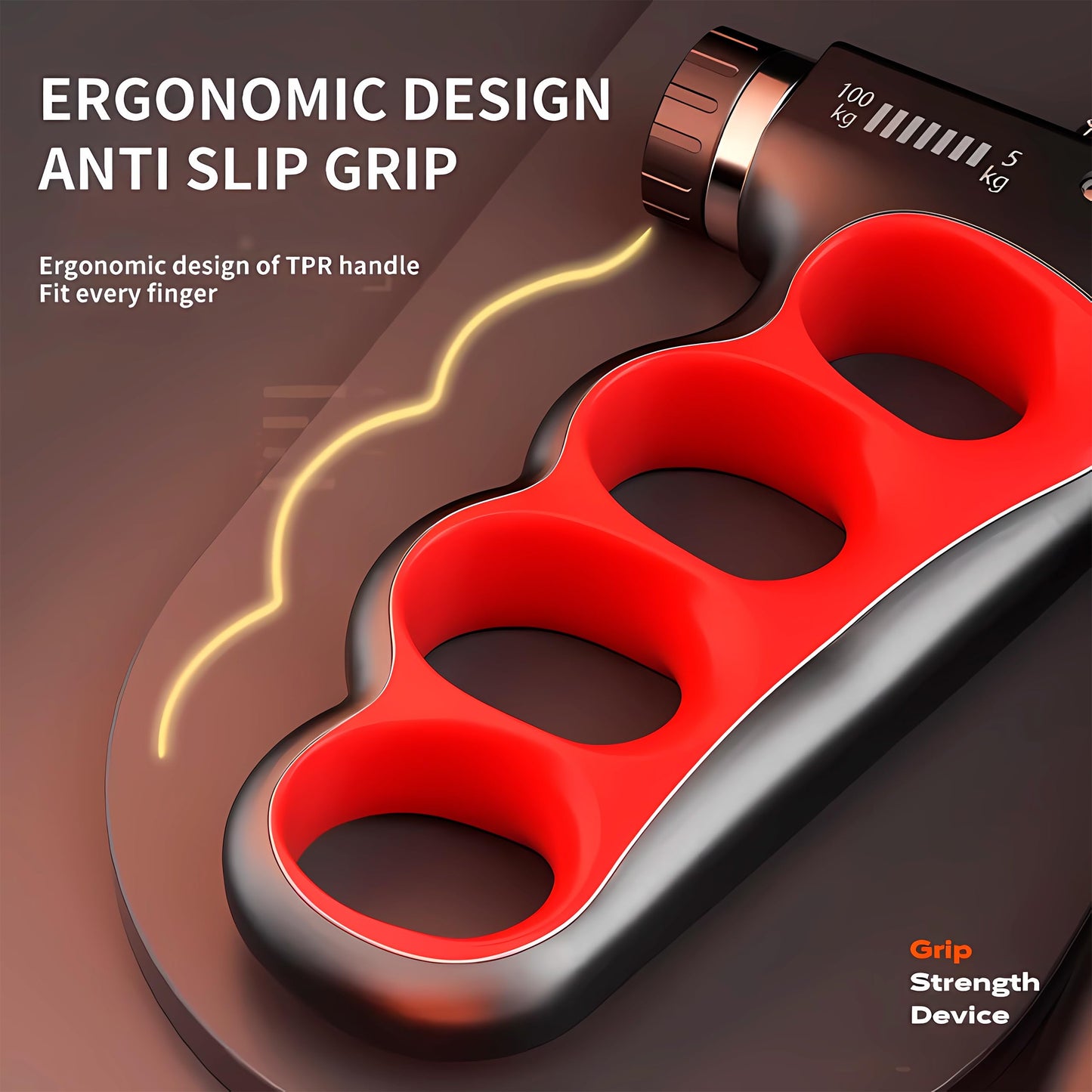 Grip strength trainer, adjustable hand grip strengthener, Durable Adjustable Resistance 5-100KG With Digital Counter, ergonomic design, high-strength spring, perfect hand (GRAY)