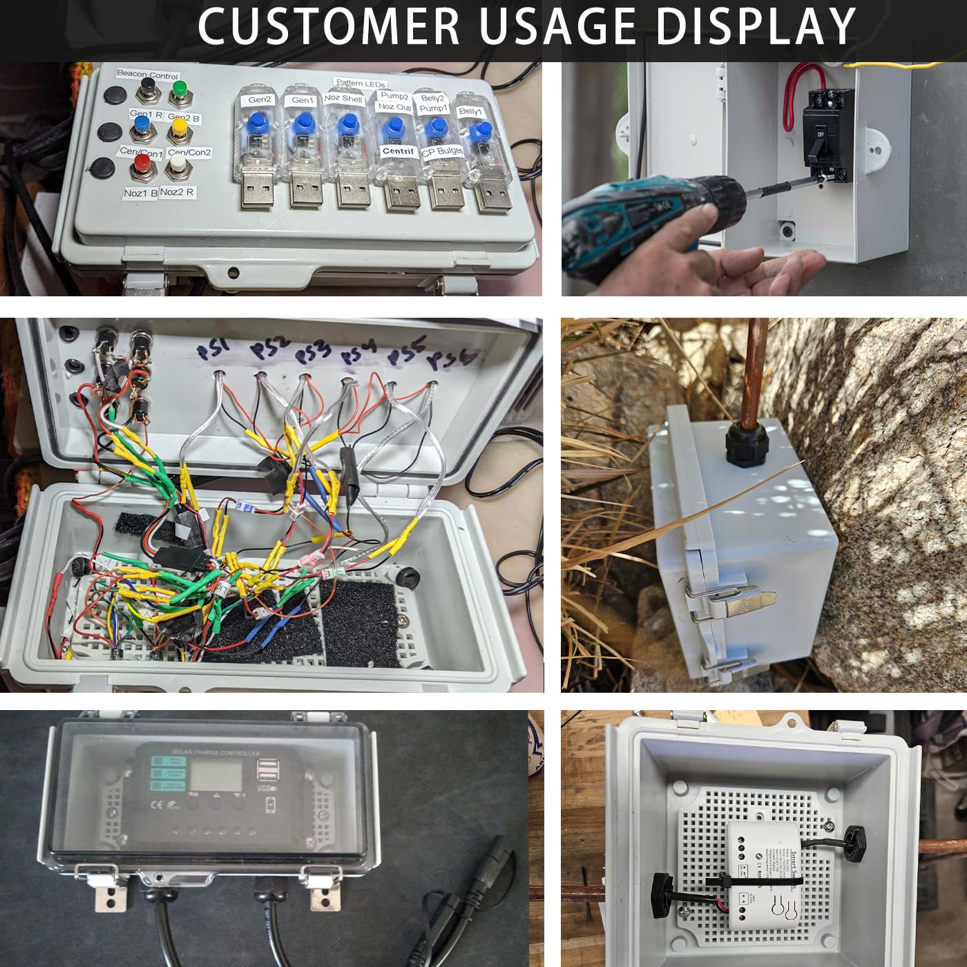 LuSumtly Electrical Box, Outdoor Waterproof Box IP67 Junction Box with Mounting Plate,ABS Plastic Project Box Power Cord Enclosure Grey 5.9" Dx5.9 Wx3.5 H