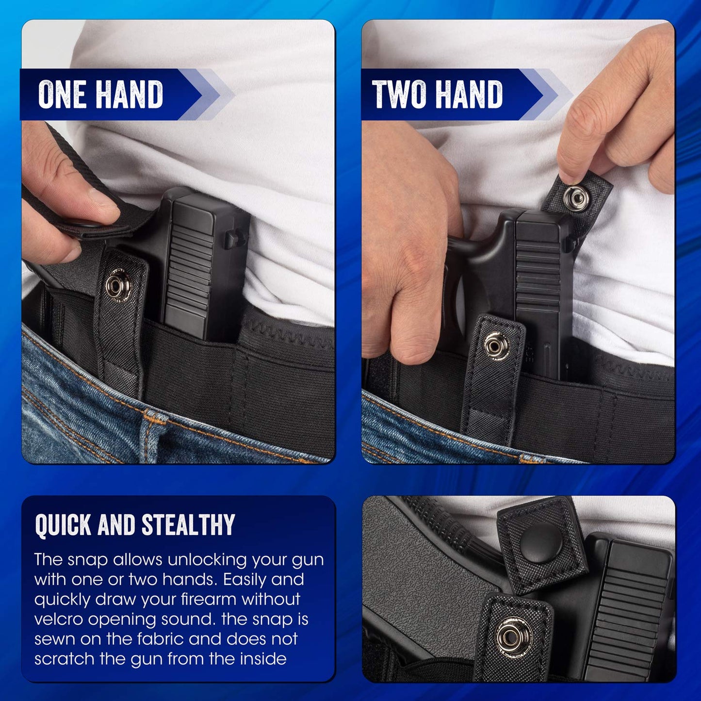 Belly Band Holster for Concealed Carry, IWB Gun Holster for Men and Women, Most Comfortable Waistband Handgun Carrying System with Magazine Pouch, One Holster Fits Most Pistols & Revolvers (Right)