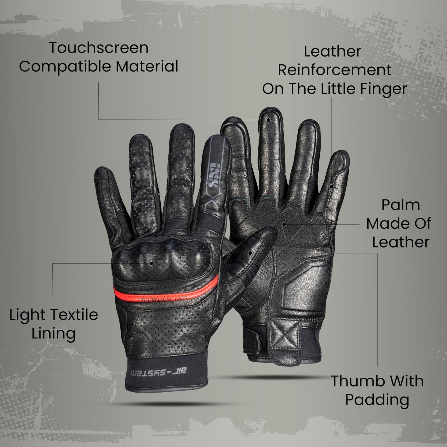 IXS Tactical Gloves for Men & Women – Motorcycle Gloves with Hard Knuckle Protection, Anti-Slip Palm for Airsoft, Hunting, Shooting, Paintball, Cycling, Outdoor Work, Biker Protector Glove - Small