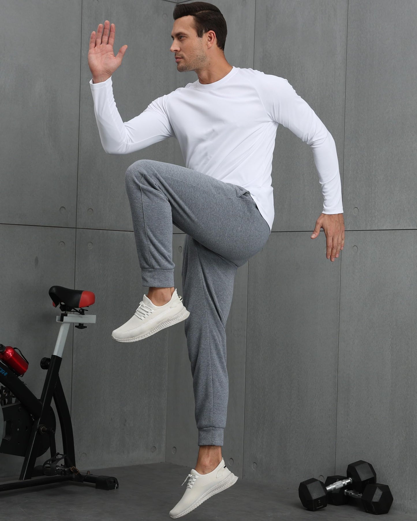 MLYENX 2/3 Pack Fleece Sweatpants for Men Active Athletic Comfy Mens Jogger Pants with Pockets
