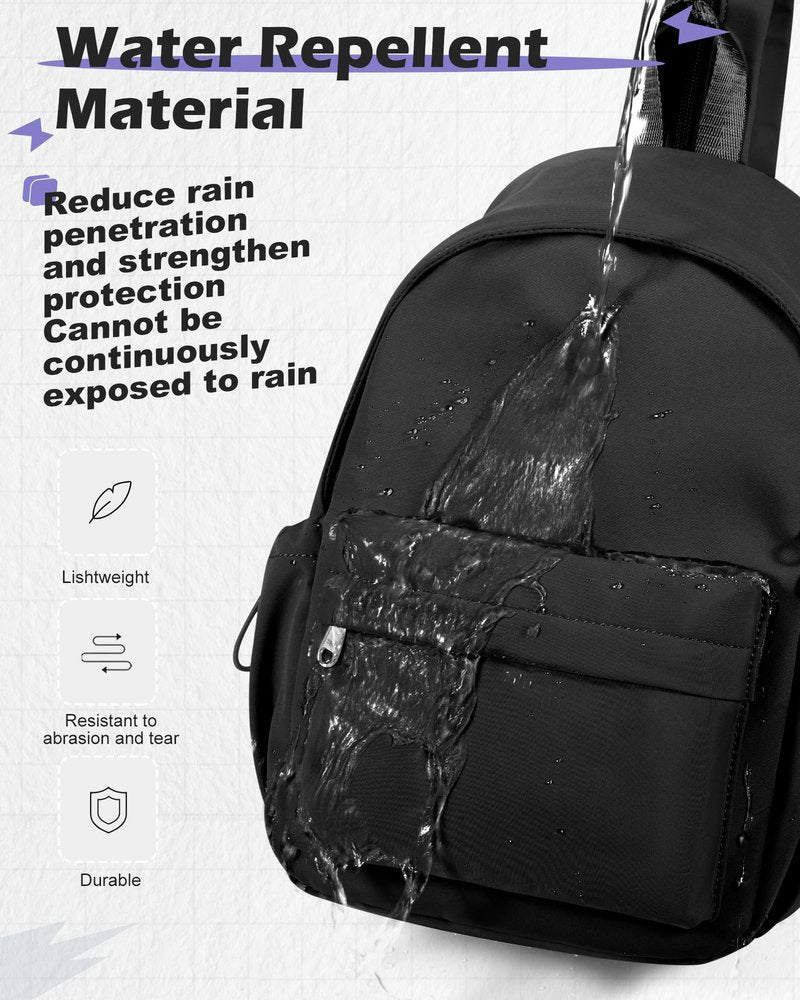 SEAFEW Small Black Sling Crossbody Bag for Men Women, Shoulder Daypack Mini Anti-Theft Cross Body Motorcycle Chest Bags, Small One Strap Fanny Back Pack for Casual Travel Hiking Sport Gym