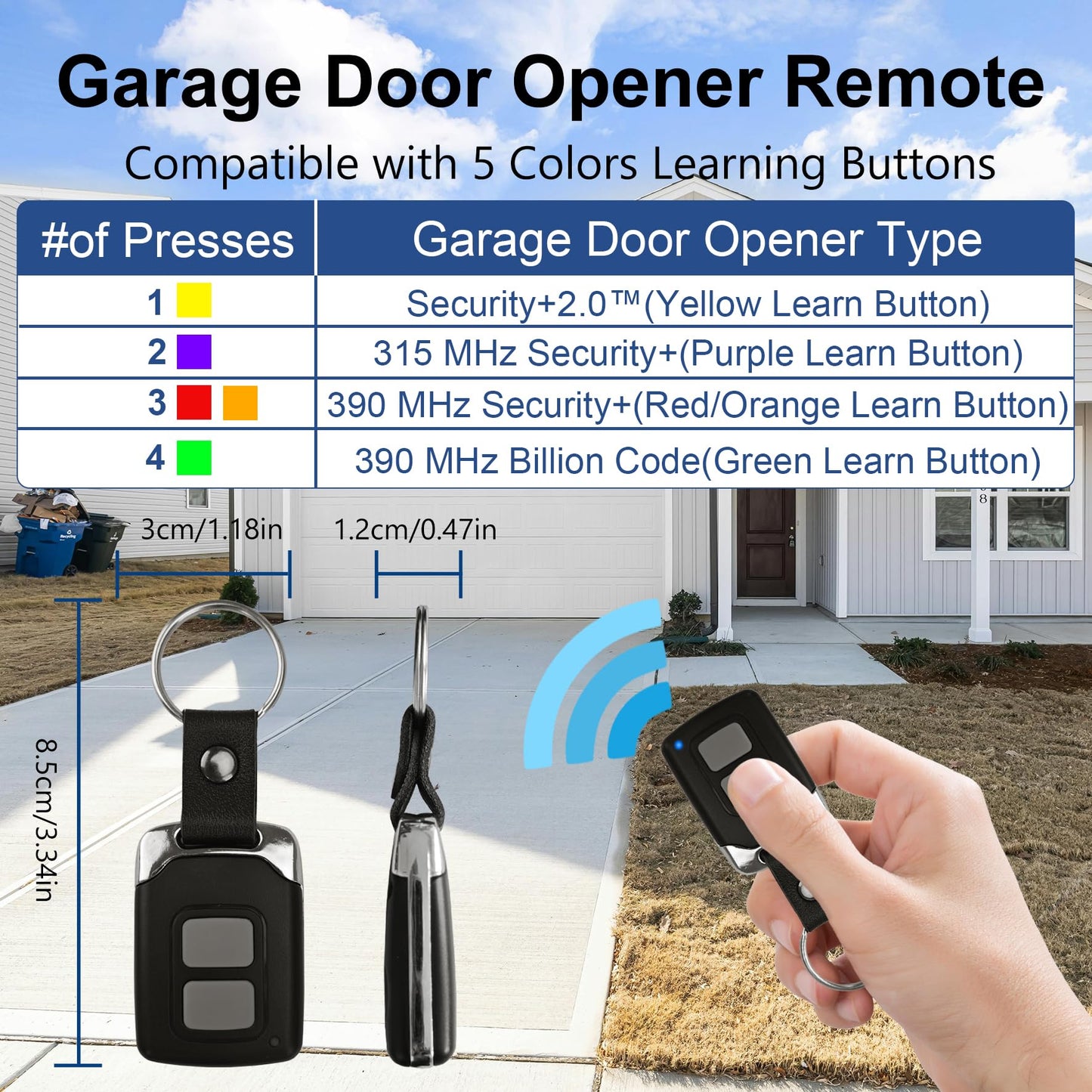 2 Garage Door Opener Remote, for Chamberlain Craftsman LiftMaster Garage Door Opener Produced Since 1993, Replaces 893LM 893Max 891LM 971LM 973LM 371LM 373LM,Keyless Entry, Safe Security+2.0