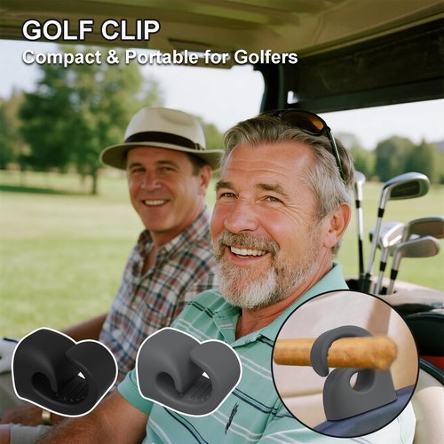 Cilkus Magnetic Golf Cart Accessory 2-Pack – Silicone Multipurpose Mounts with Strong Grip for Outdoor Use (Black+Gray)