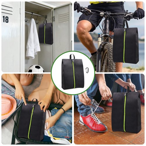 Roliwils 2 Pack Smell Proof Shoe Cleat Bag with Reinforced Handle | Odor-resistant Cleat Bag with Carabiner | Travel Shoe Organizer for Men | Baseball Soccer Footwear Storage