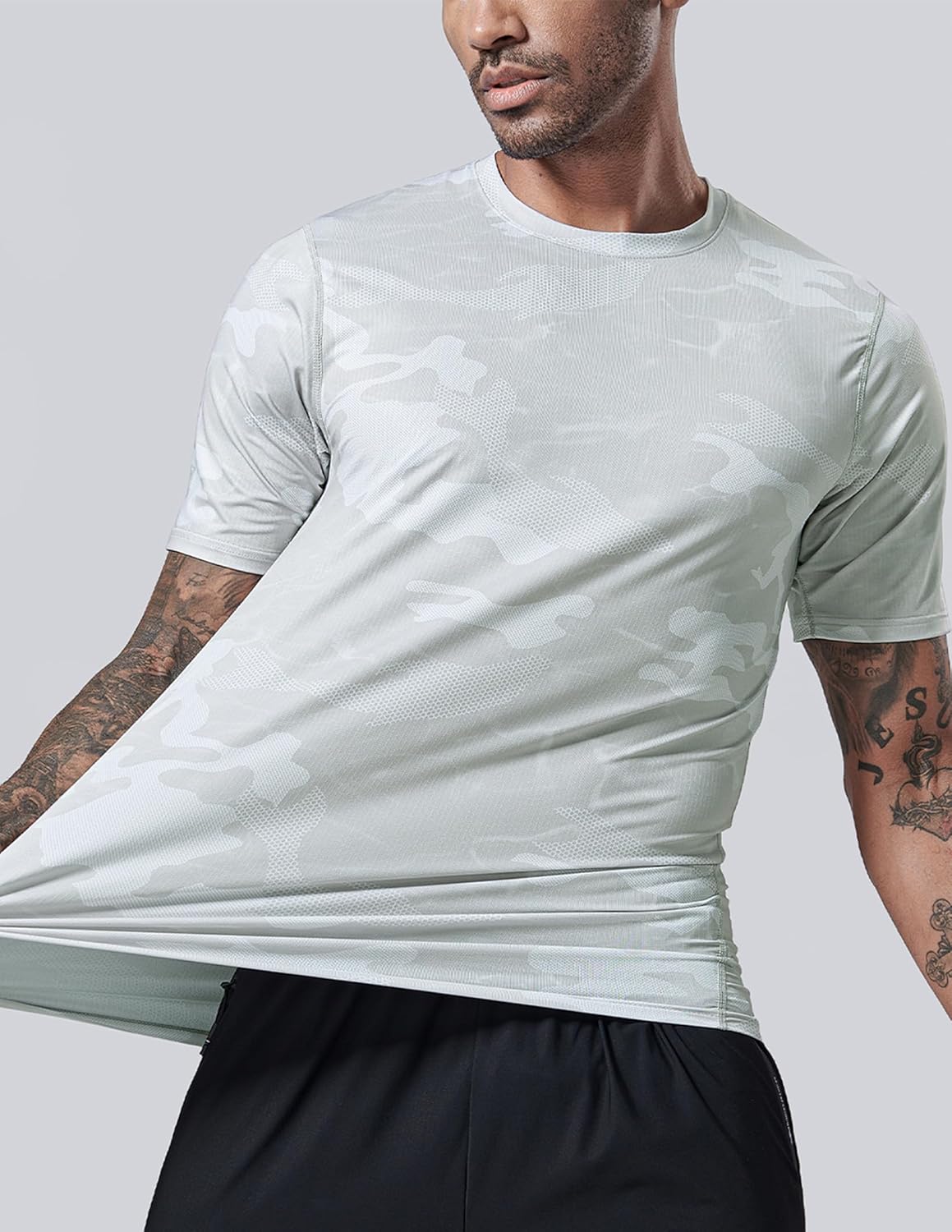 Skiennix Men's Quick Dry Crew Neck T-Shirts - 5 Pack Athletic Short Sleeve Workout Tees