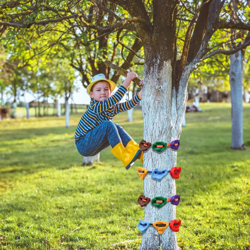 Youeon 18 Pcs Tree Climbing Holds with 6 Ratchet Straps, Outdoor Tree Climbing Kit, Outdoor, Backyard, Gym, Obstacle Course Training