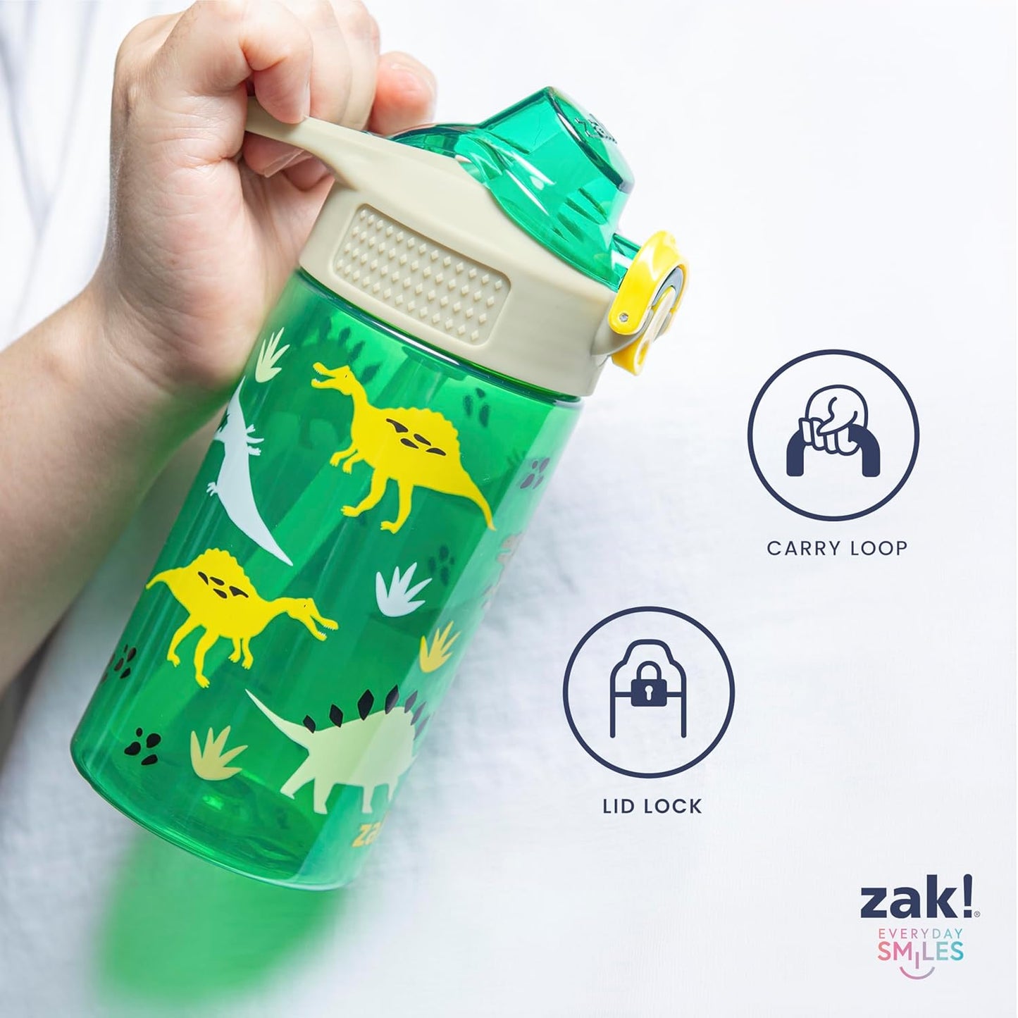 Zak Designs Sesame Street Kids Water Bottle - 16oz Durable Plastic with Straw & Leak-Proof Cover | 2-Pack (Elmo & Friends)