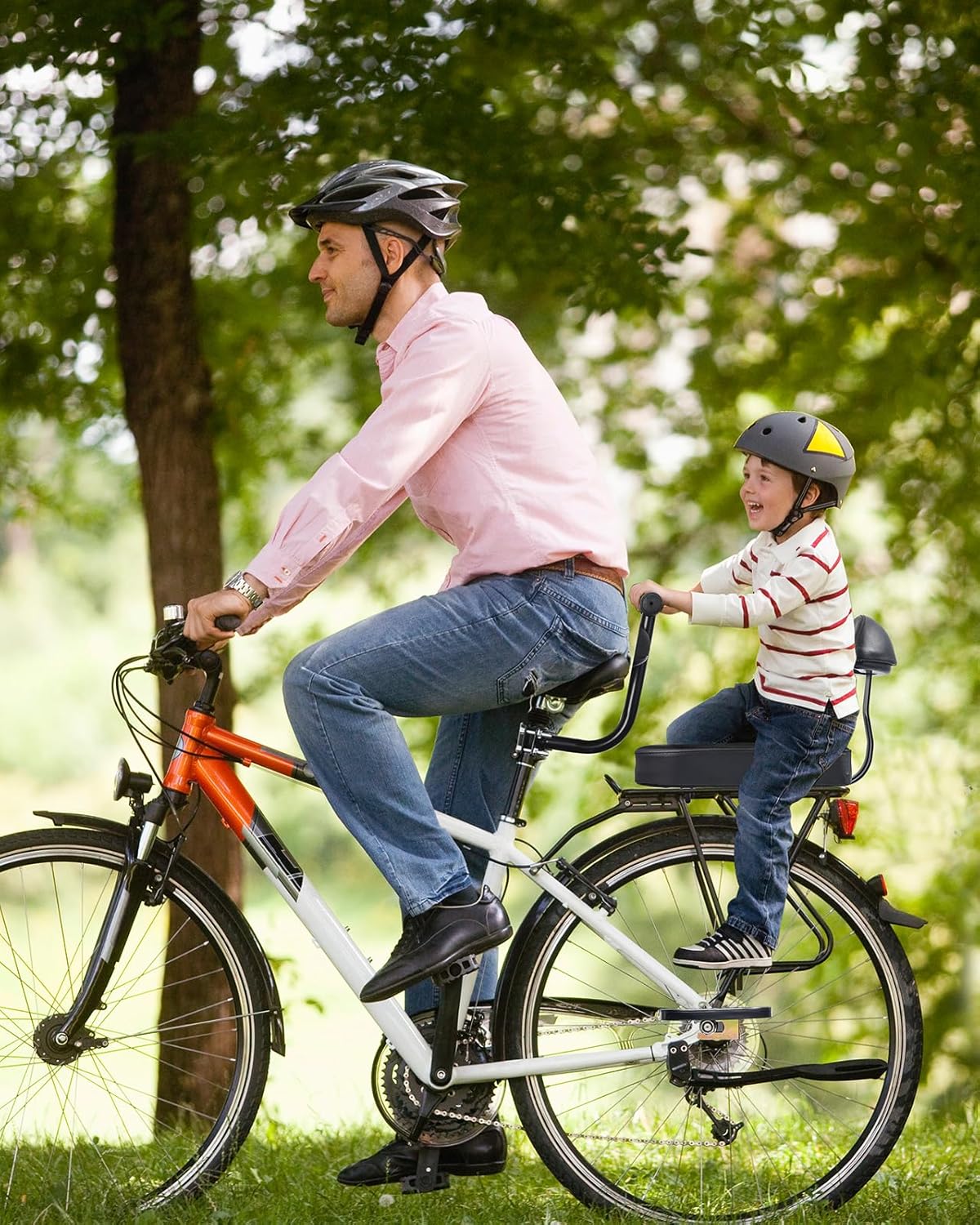Zacro Kids Bike Seat - Comfortable Rear Seat with Backrest & Safety Features | For Children Over 5 Years Old