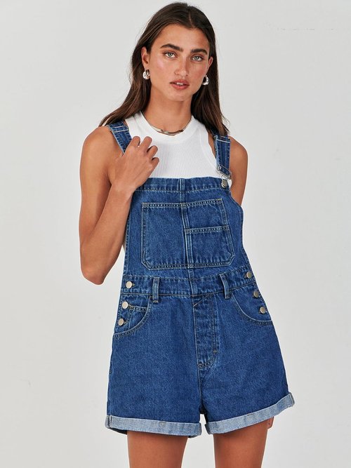 ANRABESS Denim Shorts Overalls for Women - Casual Loose Fit Adjustable Summer Romper | Stylish Jean Shortalls