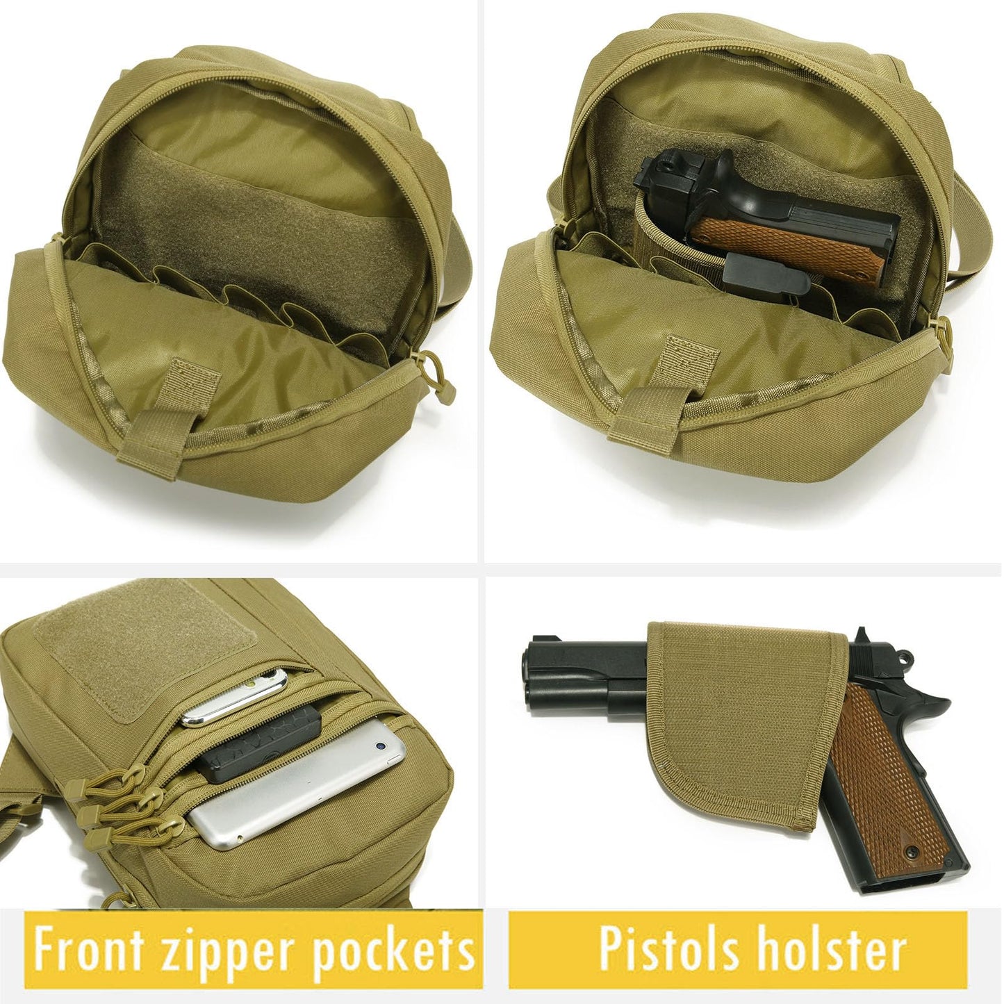 SXJWISHES Tactical Sling Chest Bag Concealed Carry Crossbody Bags EDC Casual Pack for Men and Women(Army green)