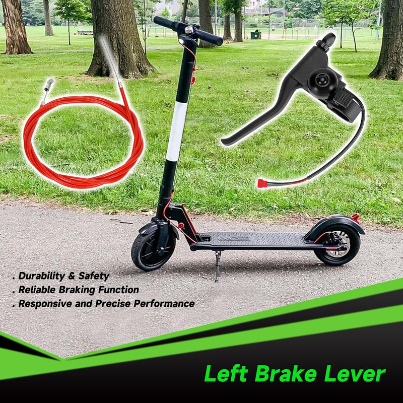XIKOBY Universal Left Brake Handle Lever & Brake Cable Compatible with GOTRAX GXL V2 Electric Scooter Apex Pro XL Rival XR Elite E-Scooter Replacement Parts Accessories