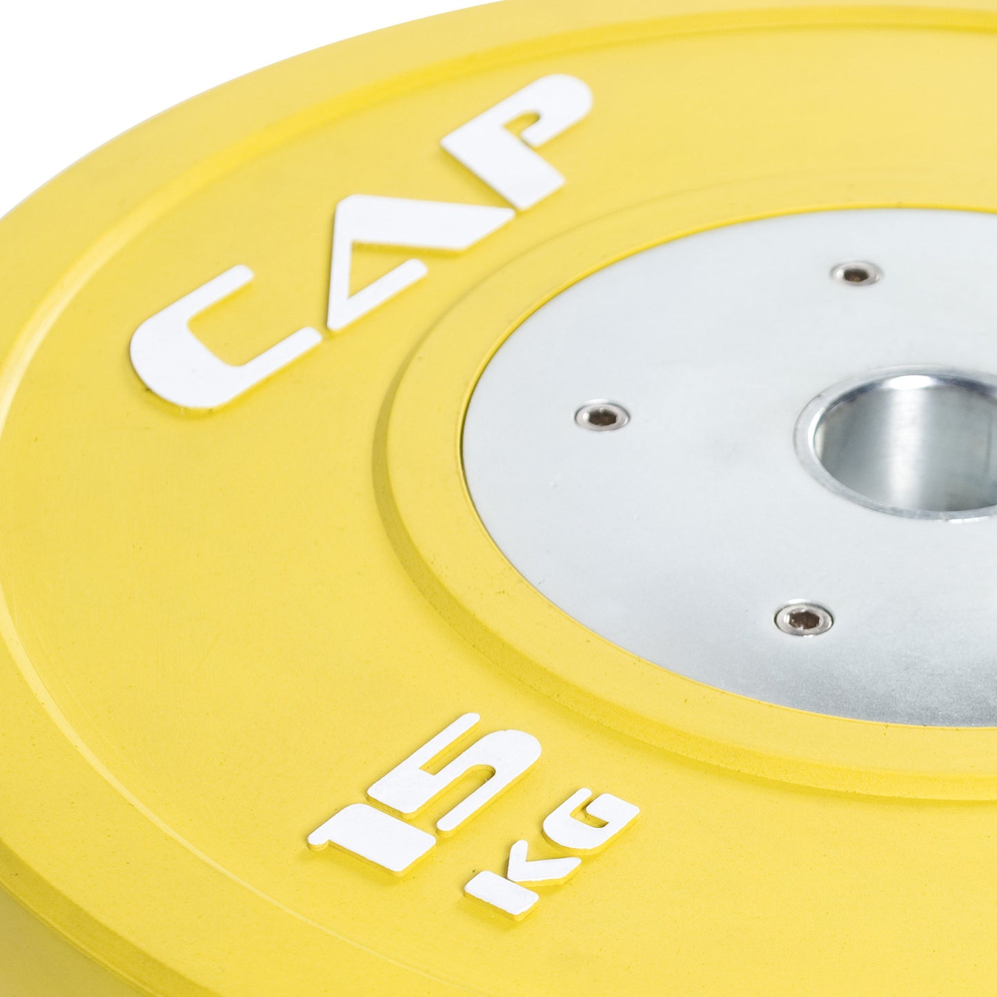 CAP Barbell Olympic Rubber Bumper Plate with Steel Hub 2" (Single), Yellow, 35-Pound