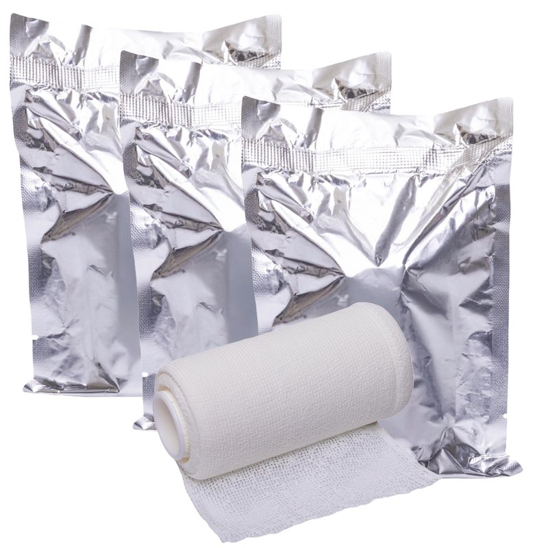 Vakly 4" Unna Boot Bandage Gauze Dressing with Zinc Oxide [4” x 10 Yards] Provides Customized Compression + Self Adhesive Cover Wrap (3 of Each) Individually Packaged