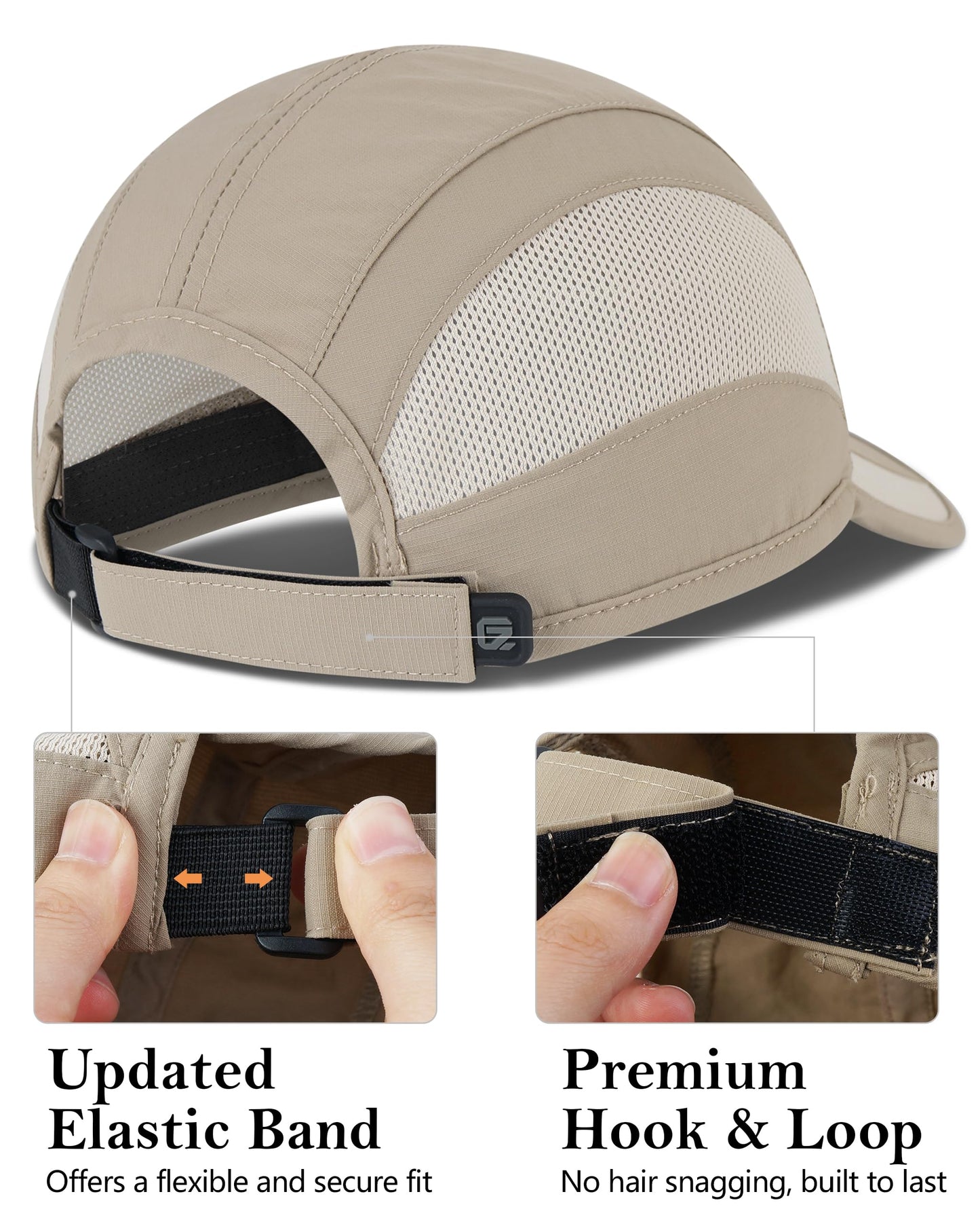 GADIEMKENSD Outdoor Running Hat Men's Dry Fit Cool Sports Hats UPF50+ Baseball Cap Quick Drying Golf Hats Breathable Airy Mesh Dad Caps for Workout Camping Tennis Hiking Cycling Khaki M