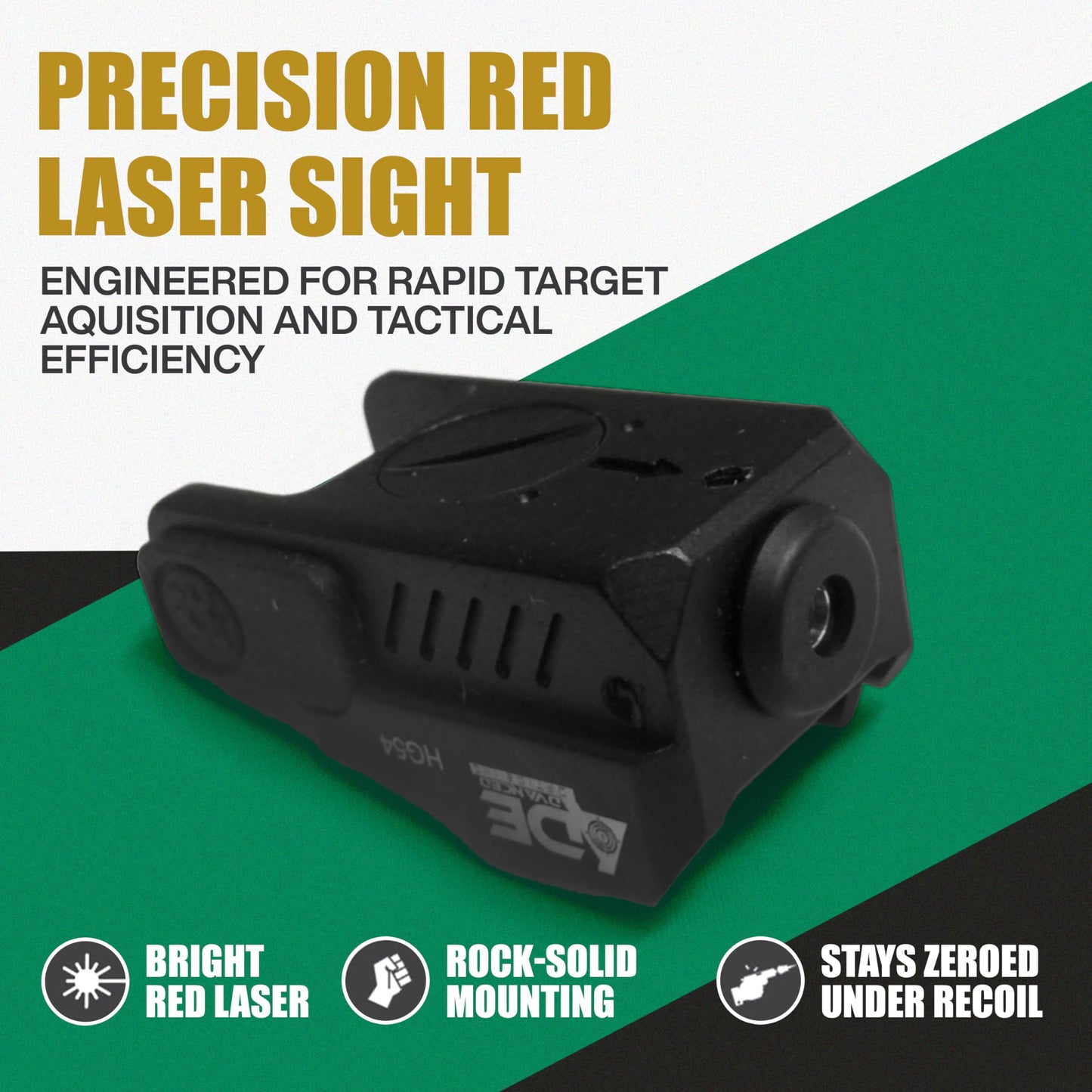 Ade Advanced Optics HG54R Red Strobe Class IIIA Laser Sight for Pistol Handgun, Picatinny Rail Mount, High-Visibility Targeting