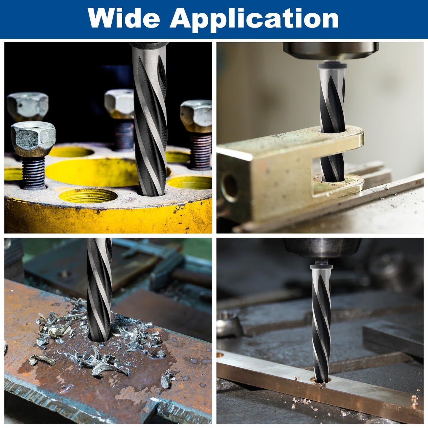 Rocaris 3/8" M2 HSS Taper Chucking Reamer Drill Bit, Taper Reamer Drill Bit for Steel, Alloy, Aluminum, Wood, Plastic