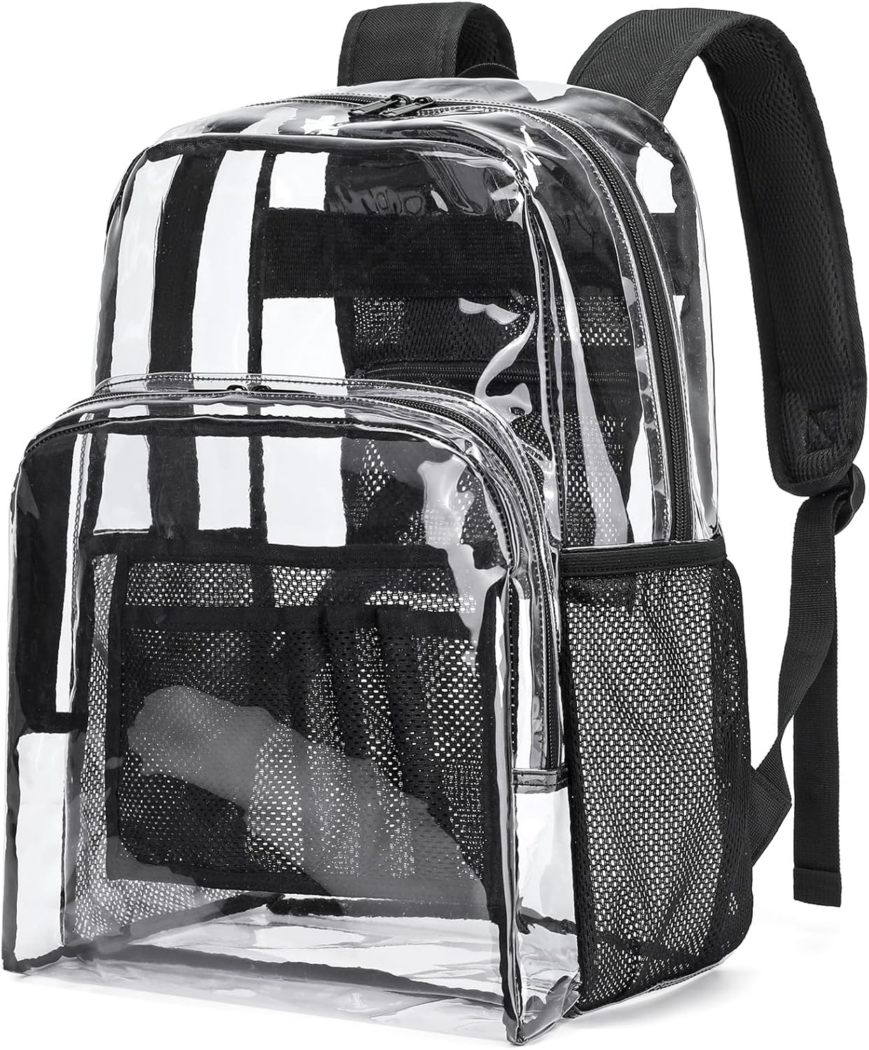 NEOREAL Clear Backpack - Heavy Duty Transparent Design for College, Work & Security | Black