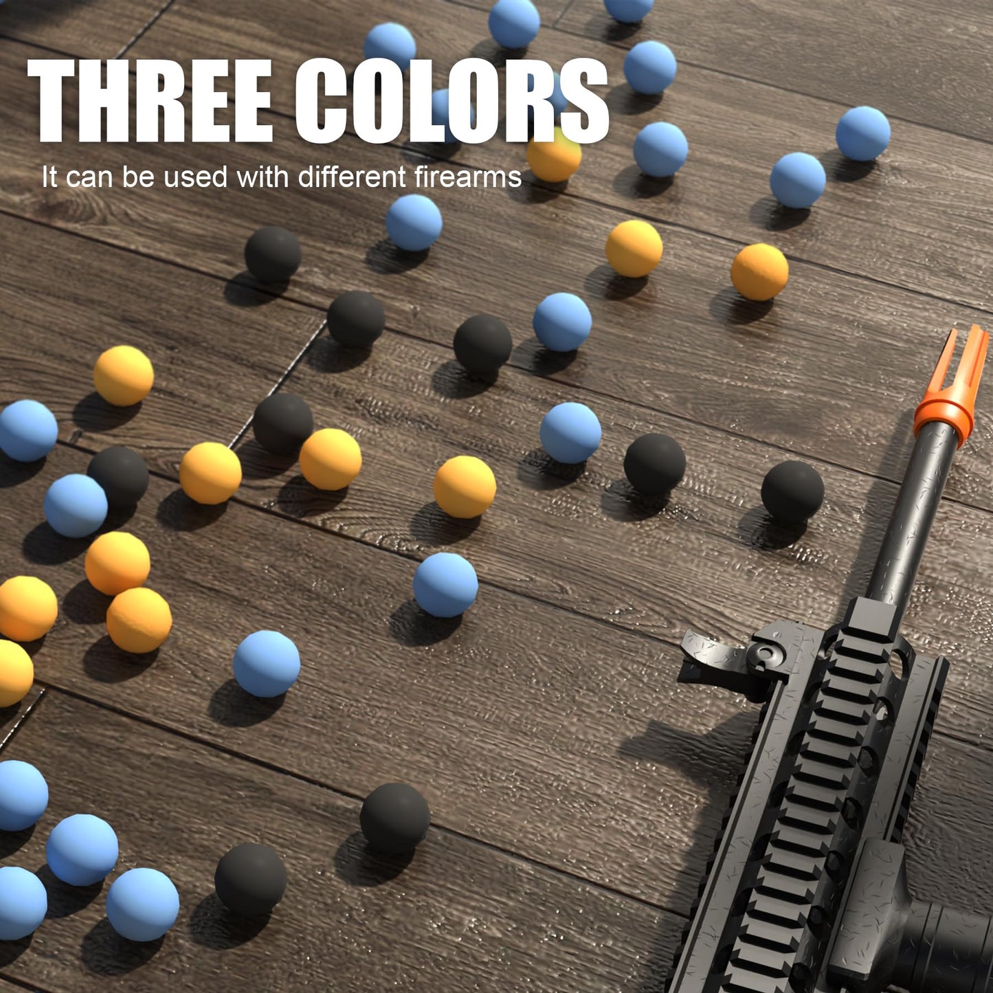 LinRui 100ct .43 Cal Paintball, New Reusable Training Soft Rubber Balls for Paintball Guns .43 Caliber Self Defense Balls Ammo, .43 Rubber Balls Ammo for T4E PPQ/ TPM1/Glock17, with Goggle (Black)