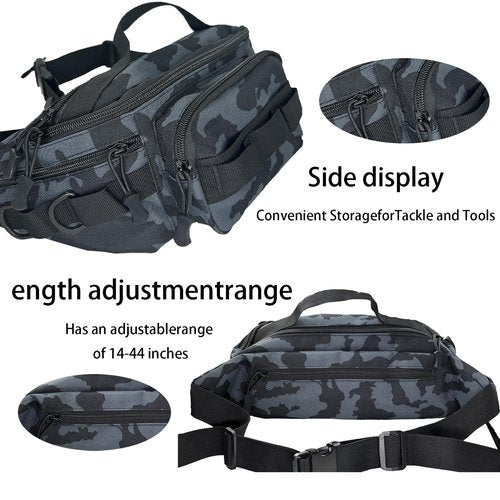 Chardime Fanny Pack for men -tactical fanny pack for men, Sports and Outdoor Activities,Multiple Pockets and Compartments(black-2)