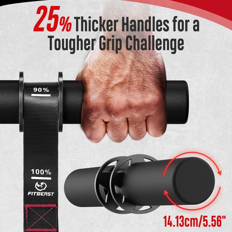 FitBeast Forearm Strengthener & Wrist Roller - Forearm Strength Trainer with Thickened Anti-Slip Grip Handles&Adjustable Strap, Perfect for Forearm Exercising, Boosting Grip Strength, Muscle Building