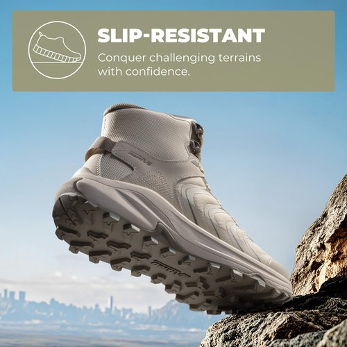 NORTIV 8 Women's Hiking Boots Waterproof with Arch Support Sneakers Walking Outdoor Comfortable Lightweight Boot Echo Mid,Size 8.5,Khaki,NWUMHB2502