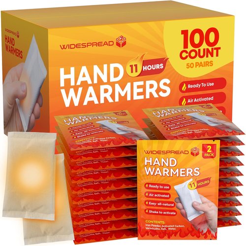 Hot Hands Hand Warmers - 50 Pairs of 11+ Hour Disposable Air-Activated Warmers | TSA Approved