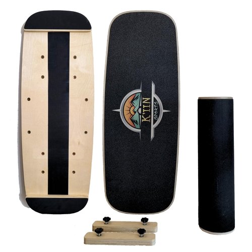 Kiin Balance Board Trainer, adjustable stoppers – Indo Board, Balancing Board for Surfing, Core Training, Wobble Board for Skateboarding, Surfing, Skating, Yoga and Fitness.