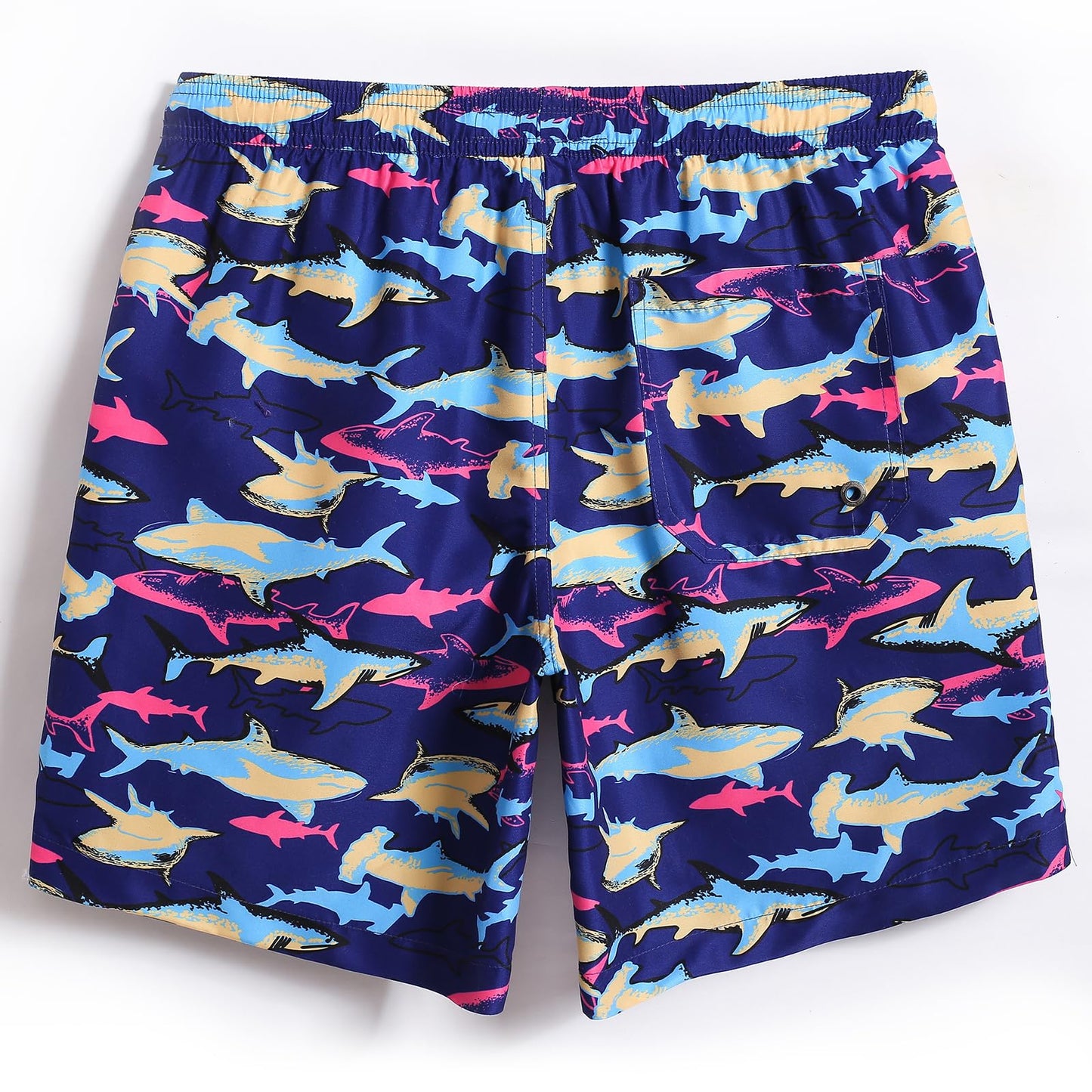 maamgic Mens Swim Trunks Quick Dry Swim Shorts with Mesh Lining Funny Swimwear Bathing Suits 7inch Colorful Shark XX-Large