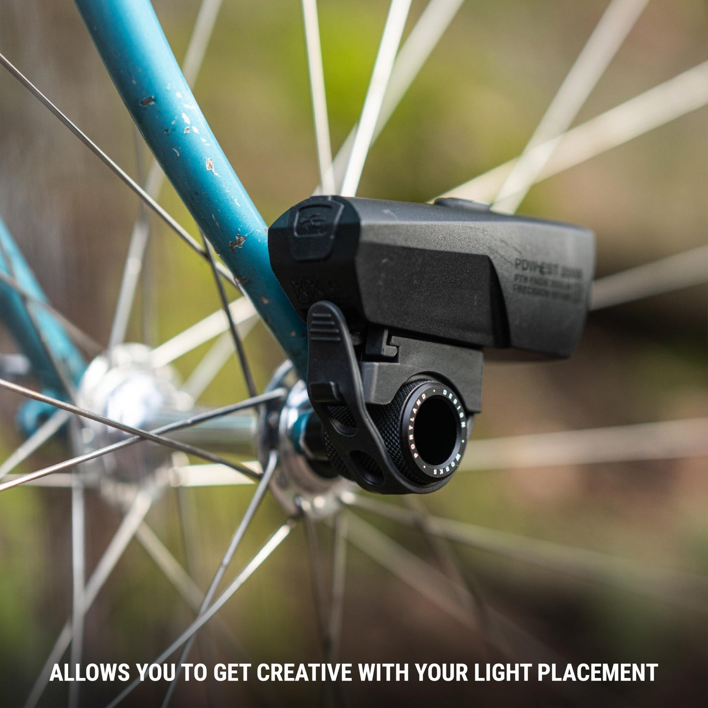 Portland Design Works Eyelet Front Light Mount - Adjustable Bicycle Lights Front and Rear, Headlight Eyelet Mount for Bike, Black
