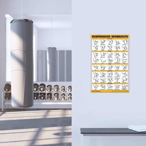 QuickFit 10 Pack - Exercise Workout Poster Set - Yoga Volume 1 & 2, Suspension, Kettlebell, Resistance Bands, Stretching, Bodyweight, Barbell, Exercise Ball (Laminated, 18" x 24")