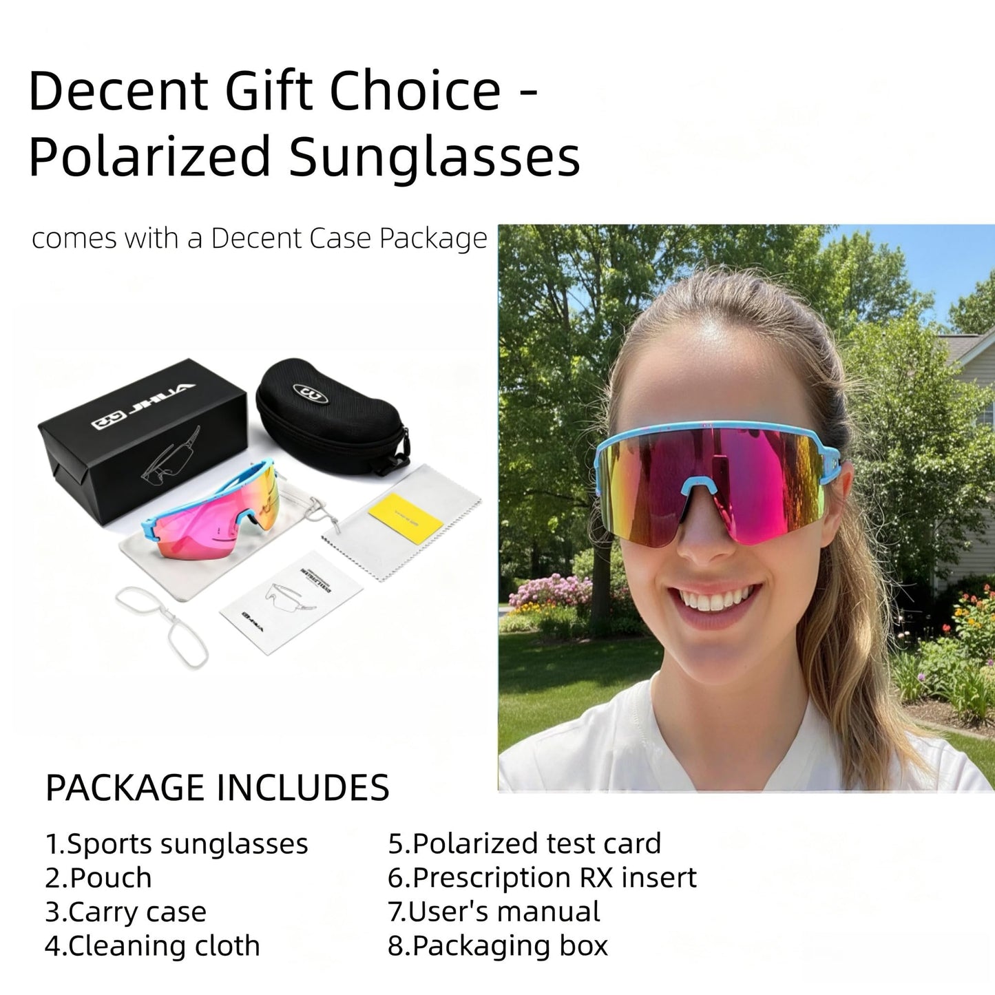 SPOSUNE Baseball Sunglasses Men Women Running Cycling Glasses, Polarized